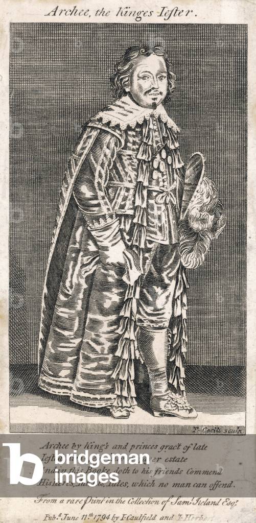 Image of Engraving depicting Archibald Armstrong 1630 by Thomas Cecil