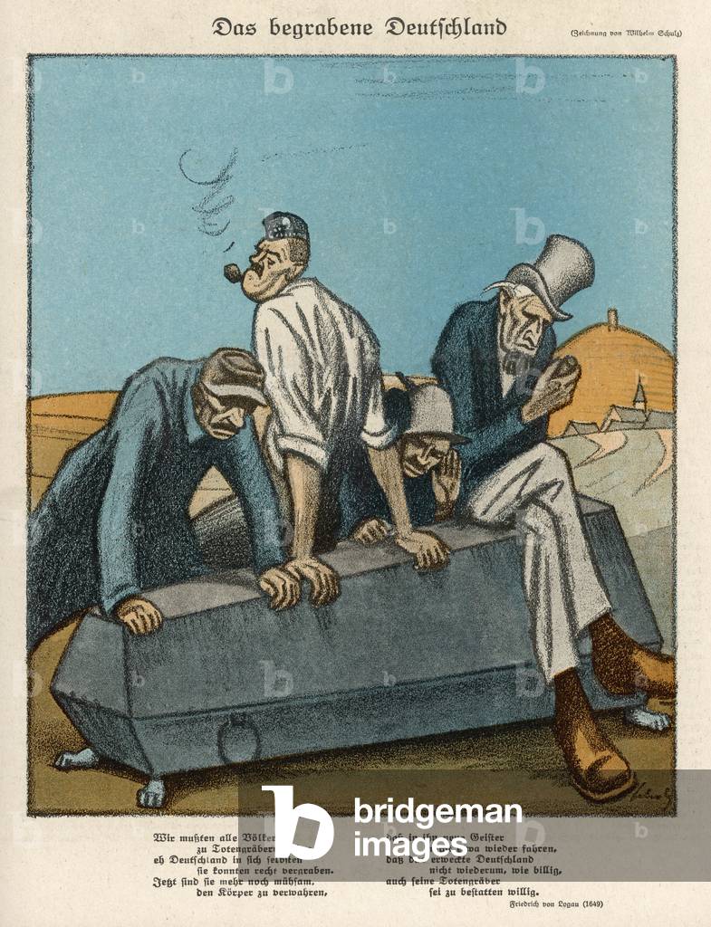 Image of Print depicting Burying Germany 1919 by Wilhelm Schulz