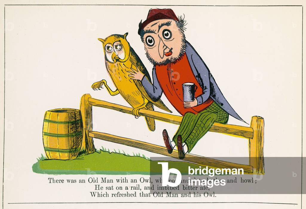 Old Man With An Owl, Edward Lear