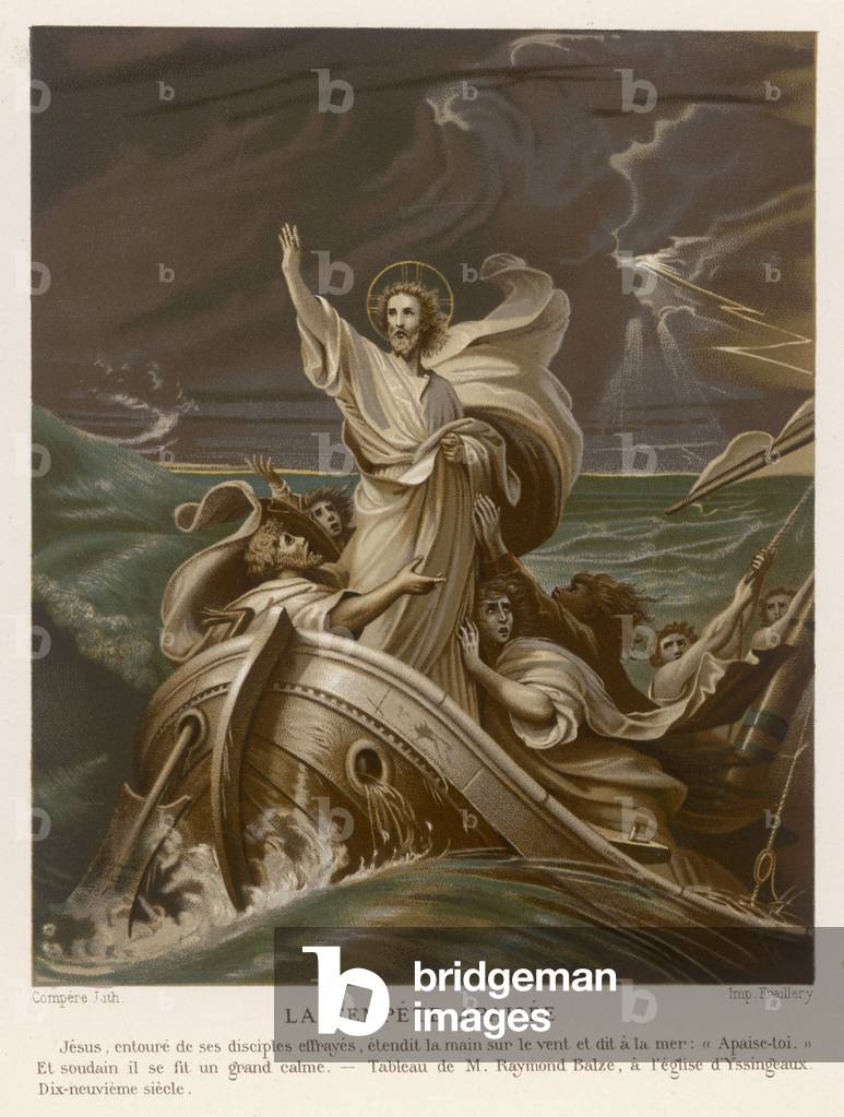 Jesus beruhigt einen Sturm
