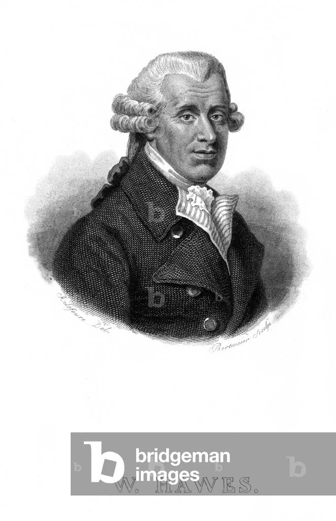 Image of Engraving depicting WILLIAM HAWES 1835 by French Artist