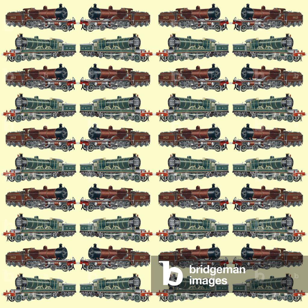 Image of Print depicting Repeating Pattern - Steam Engines 1801