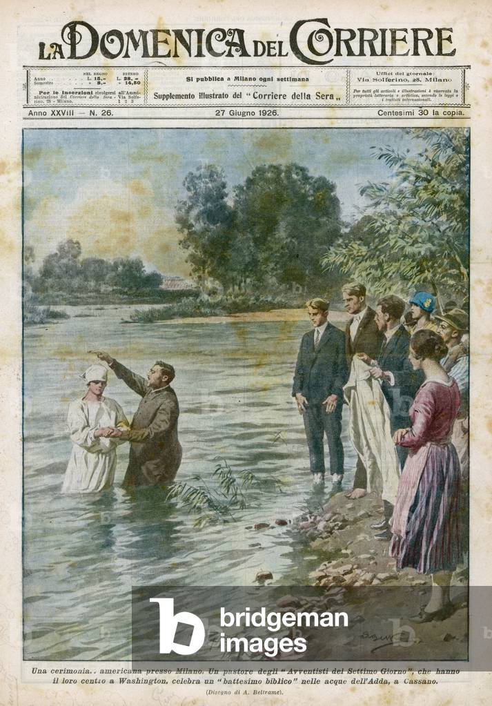 Bild von Druck "SIEBENTEN-TAGS-ADVENTISTEN" 1926 von Achille Beltrame
