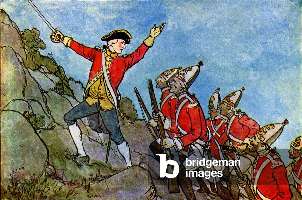 General James Wolfe führt den Angriff auf Quebec an