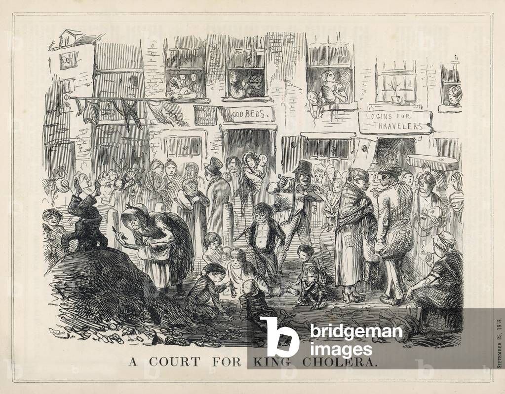 Image de Estampe représentant Choléra - Bidonvilles - 1852 - Punch 1852 par John Leech