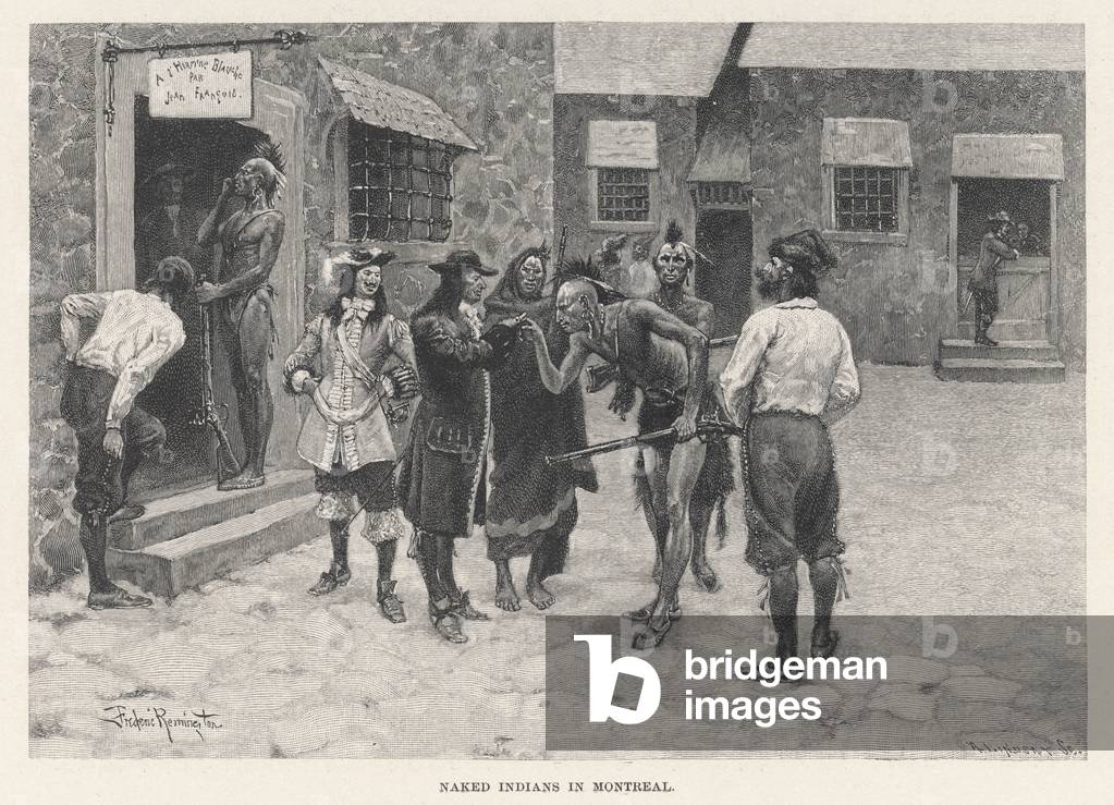 Immagine di Incisione "NATIVI CANADESI" 1892 di Frederic Remington