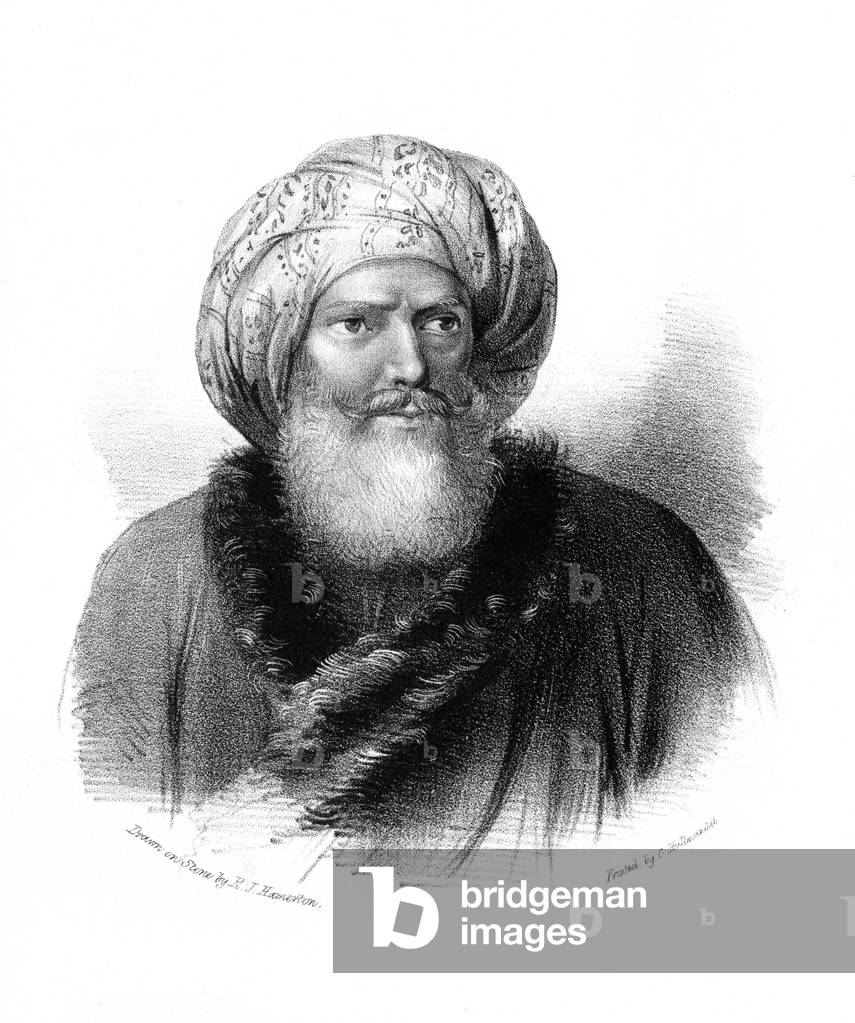 Image of Print depicting Muhammad Ali Pasha (lithograph) by Robert Jacob Hamerton