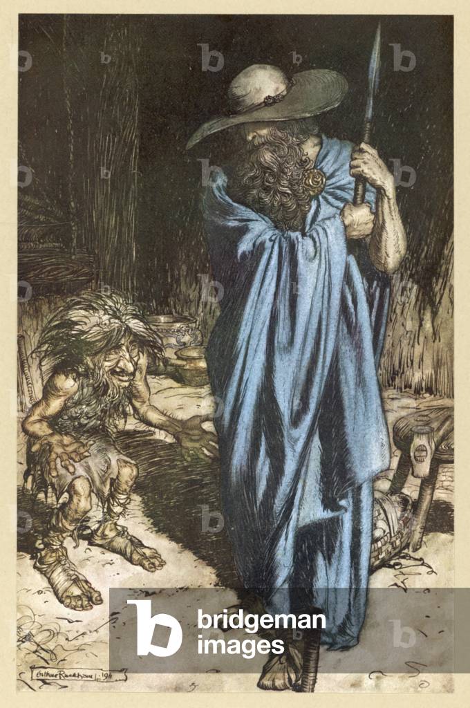 Image of Print depicting WANDERER AND MIME by Arthur Rackham