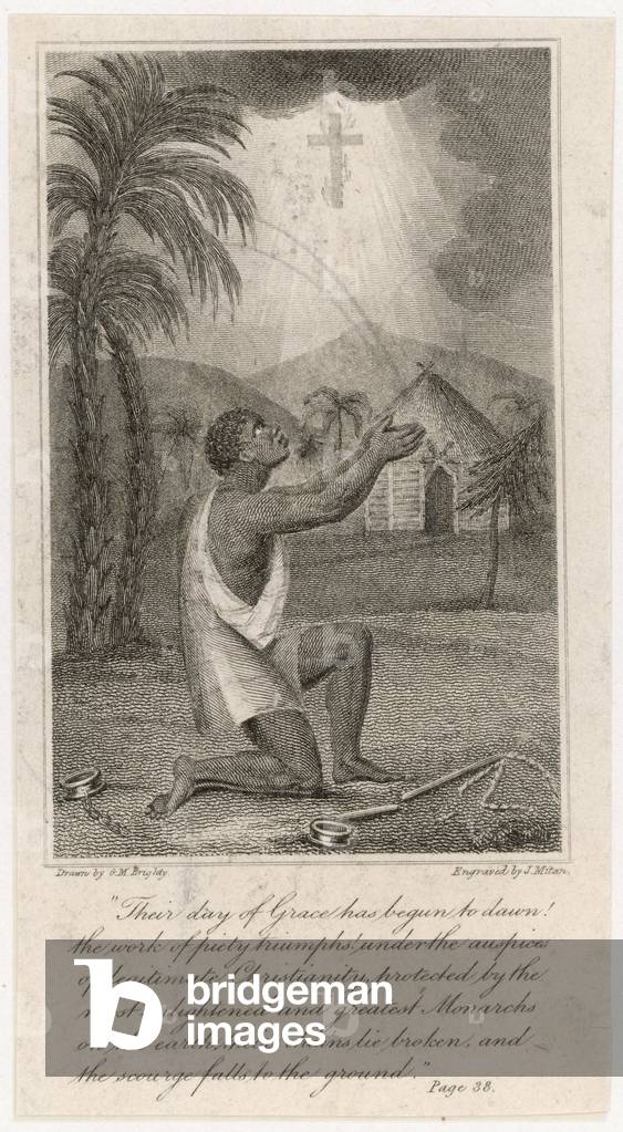 Bild von Gravur "SKLAVE BETEND" 1810