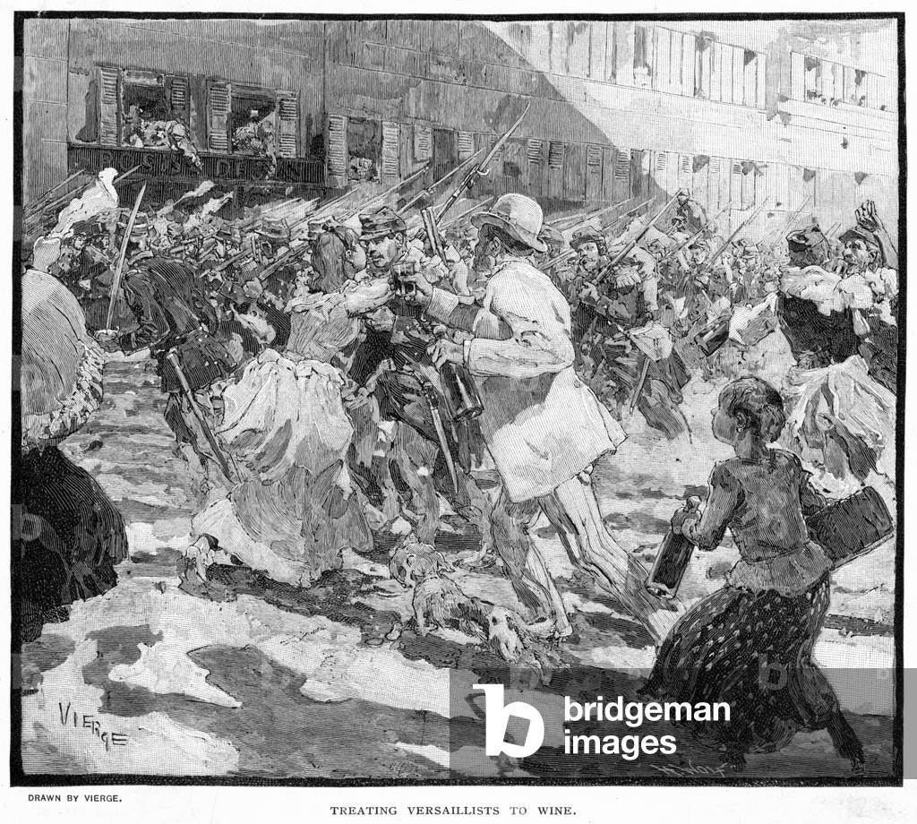 Bild von Gravur "MIT WEIN BEGRÜSST" 1892