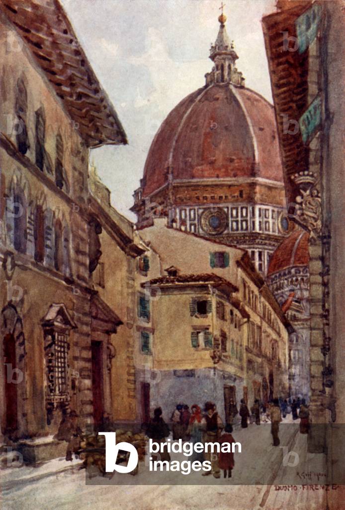 Image de Estampe représentant FLORENCE/VIA DEI SERVI 1900 par Robert Charles Goff