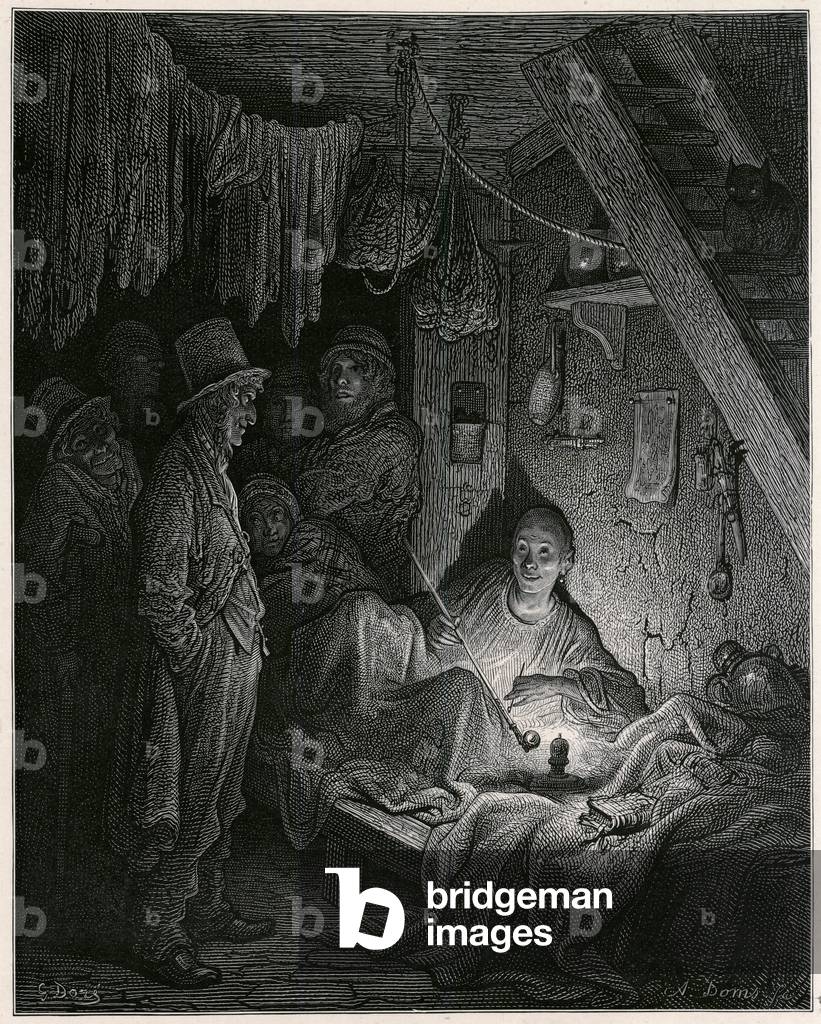 "Tana dell'oppio East End" 1870 di Gustave Dore