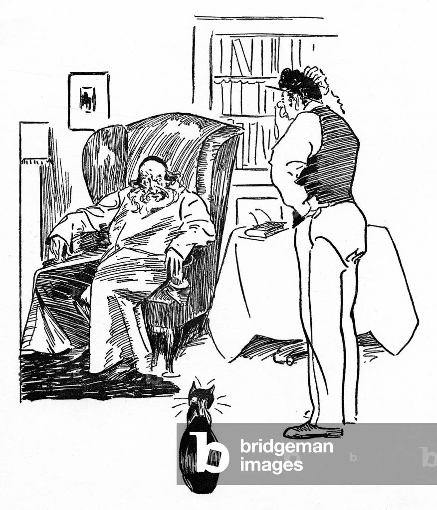 Immagine di Stampa "Il figlio ha difficoltà a bilanciare i libri" 1890 di Philip William May