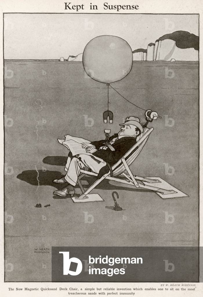Immagine di Stampa "Tenuto con il fiato sospeso" 1927 di William Heath Robinson