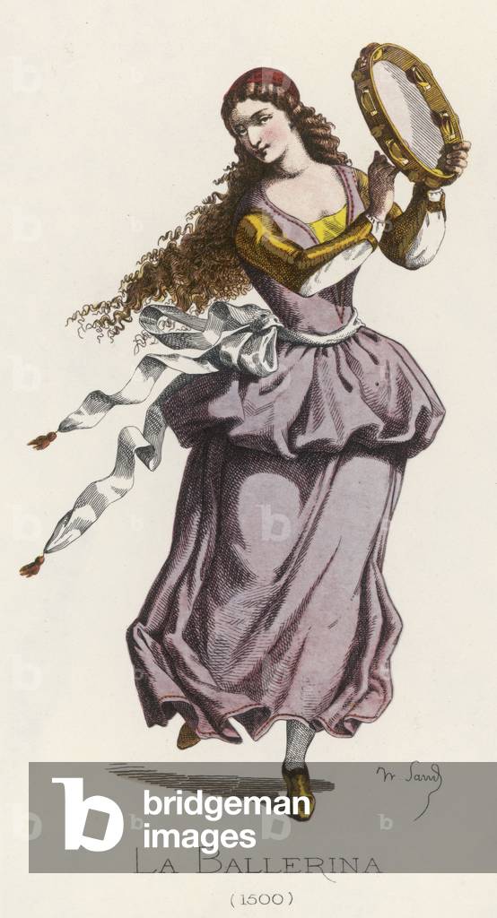 Image de Estampe représentant Commedia Ballerina dansant 1500 par Maurice Sand