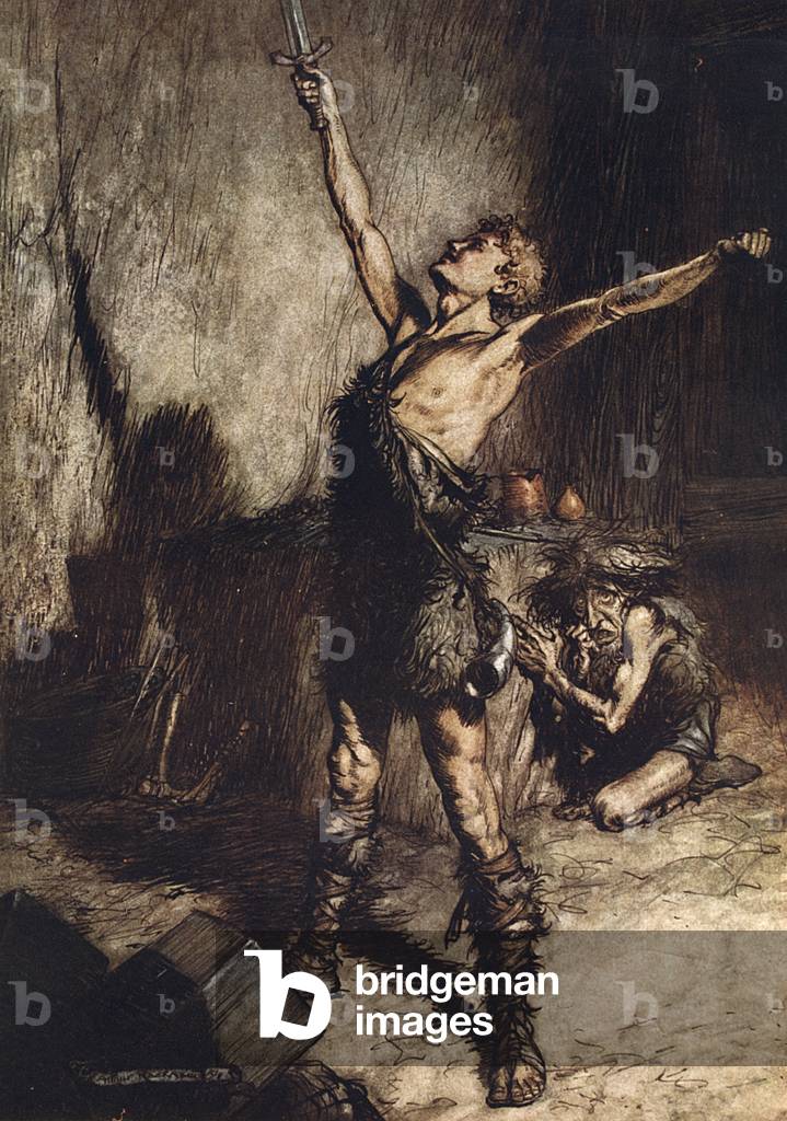 Immagine di Stampa "Siegfried e Notung" di Arthur Rackham