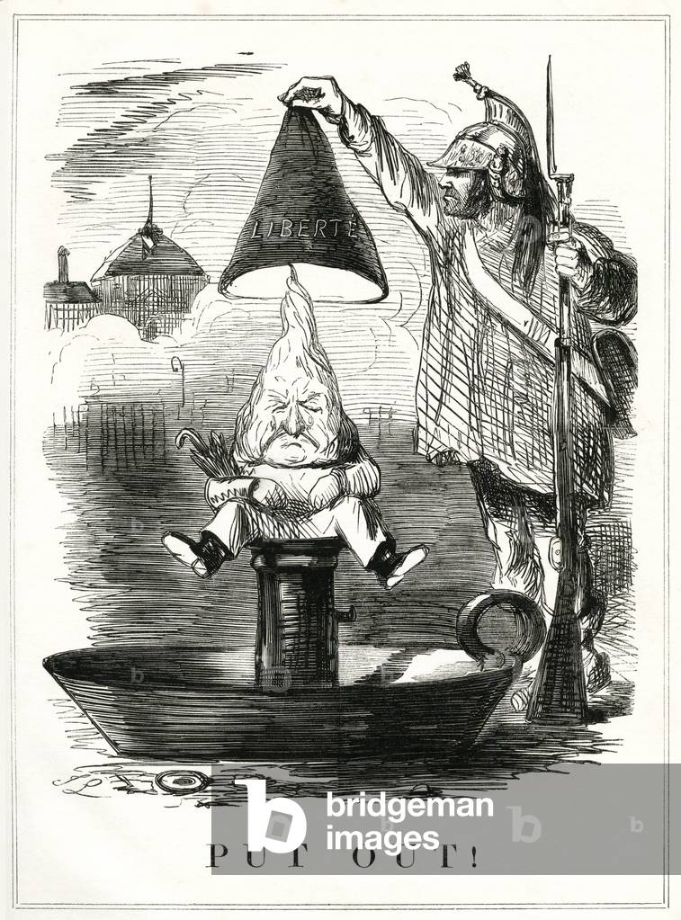 Bild von Druck "LOUIS-PHILIPPE - RAUS! 1848" 1848 von John Leech
