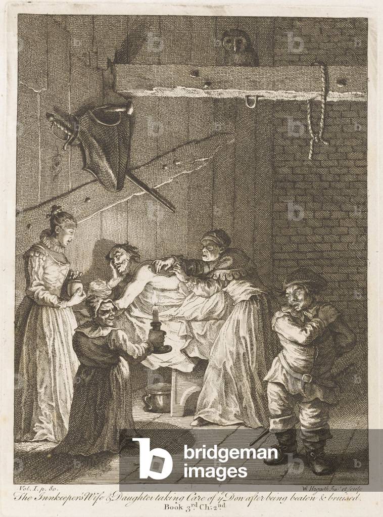 Bild von Gravur "DON QUIJOTE 3" 1738 von William Hogarth