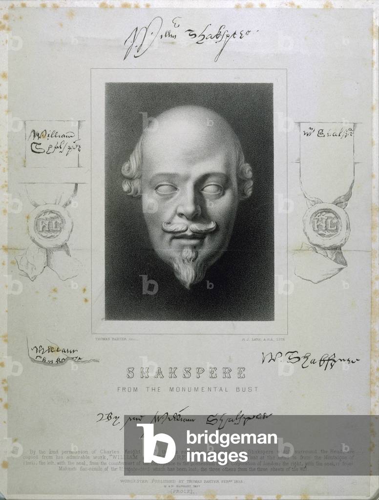 Image de Estampe représentant Buste William Shakespeare par Thomas Baxter