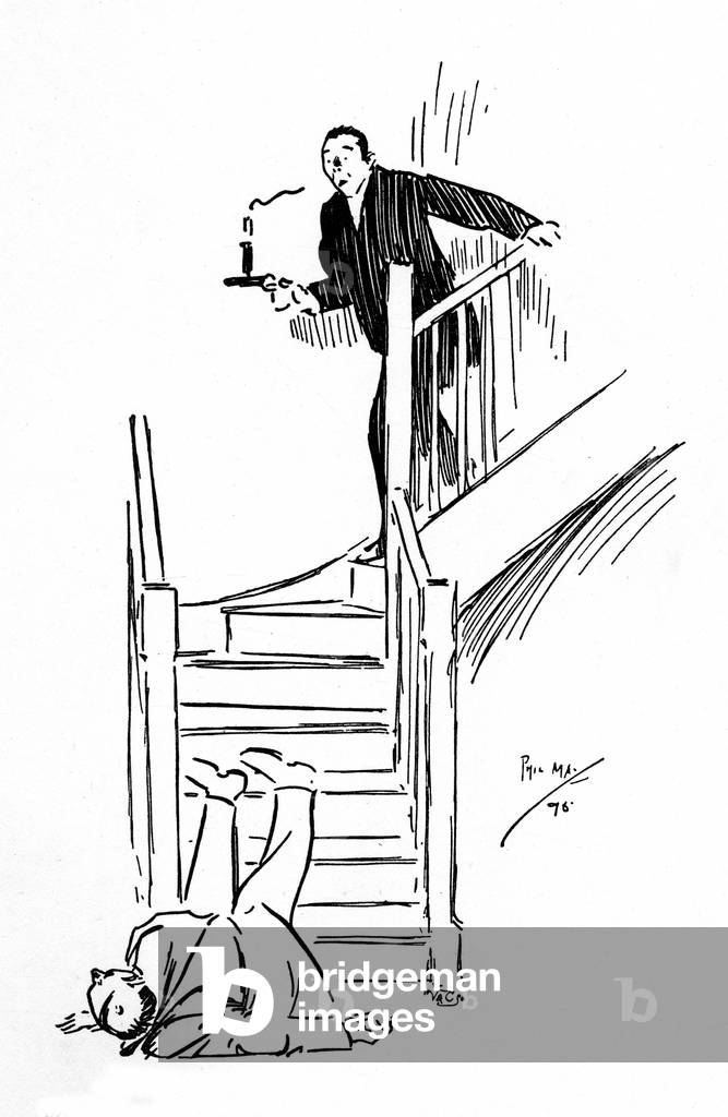 Immagine di Stampa "Cadere dalle scale: il risultato finale è lo stesso!" 1896 di Philip William May