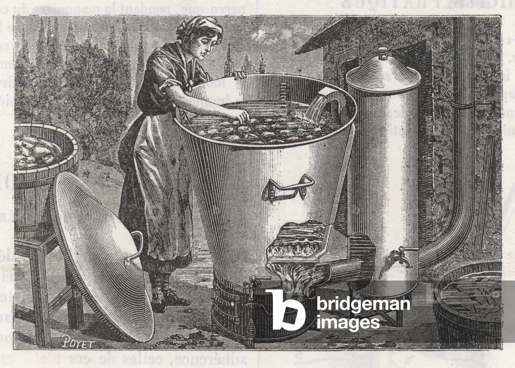 Image of Engraving depicting USING BOZERIAN W.MACHINE 1883