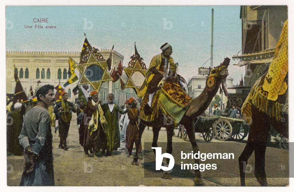 Image de Estampe représentant PROCESSION MUSULMANE LE CAIRE 1918