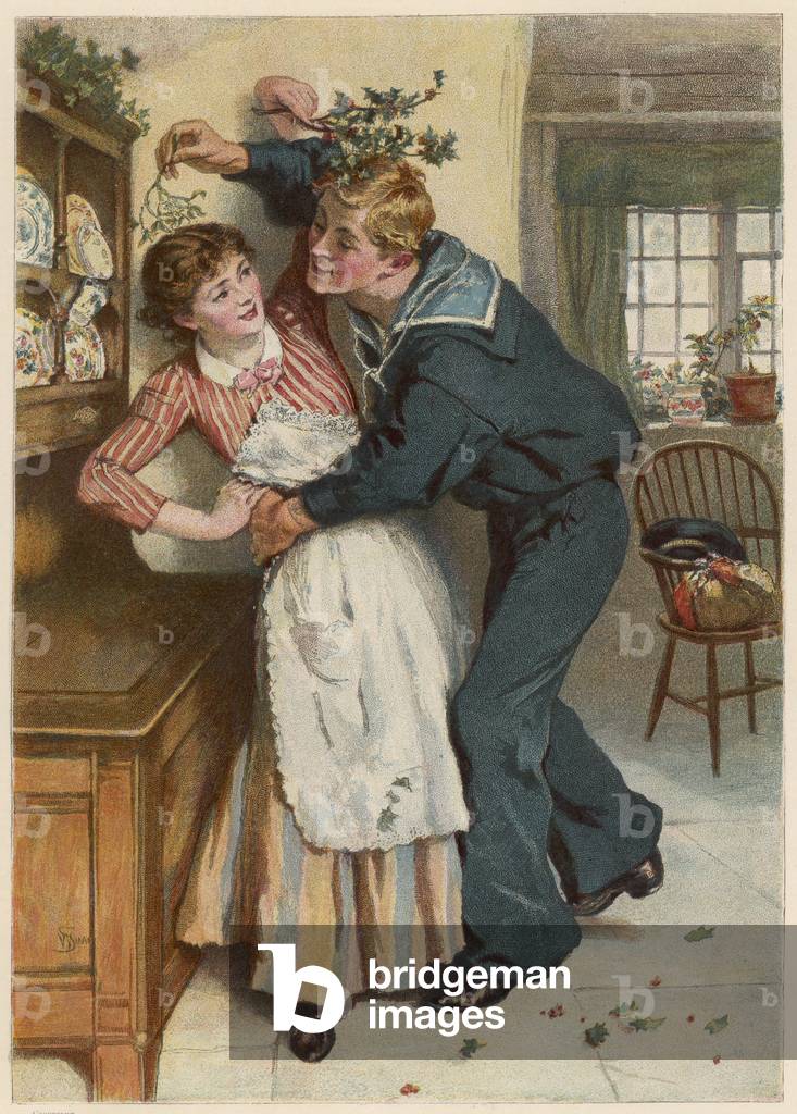 Image of Print depicting SAILOR & MISTLETOE 1890 1890 by William Small