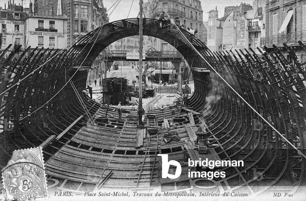 Immagine di Stampa "Costruzione della metropolitana" 1906