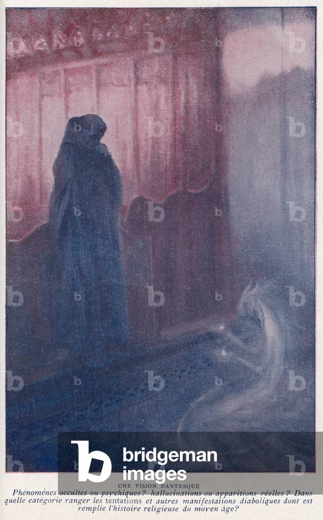 Immagine di Stampa "MONACO E DEMONE" 1912 di Serafino Macchiati