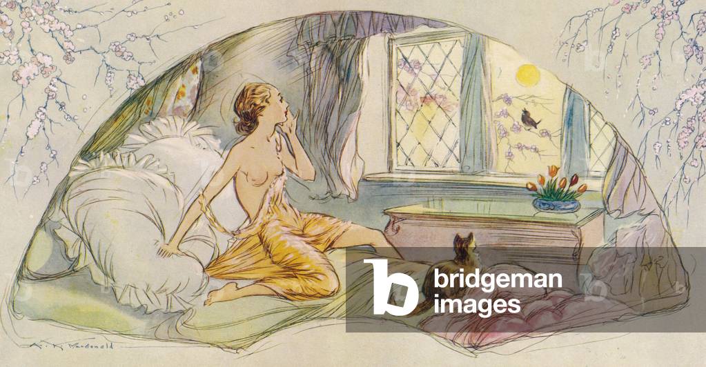 Bild von Druck "'Bridget begrüßt den Frühling! '" 1933 von Alistair K. MacDonald