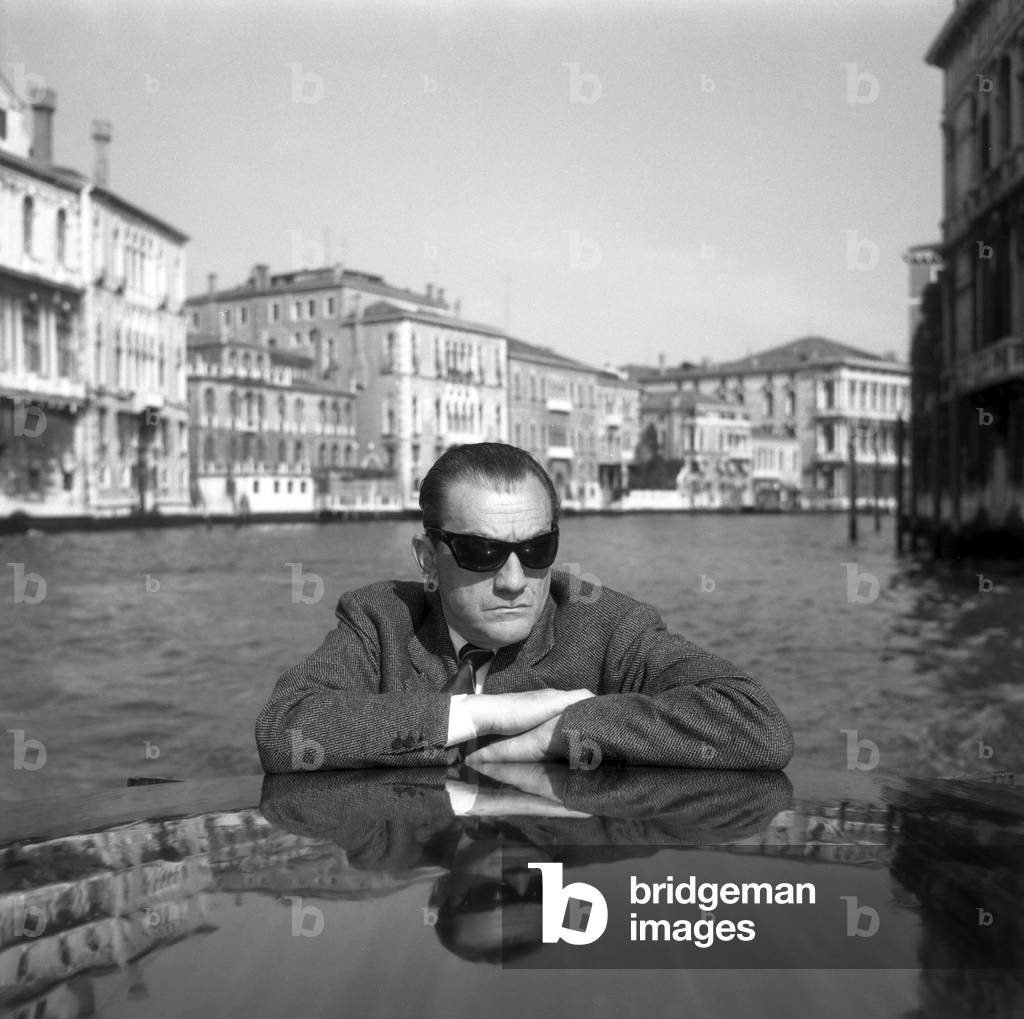 Italian director Luchino Visconti in Venice, 1956 : On The Canal Grande