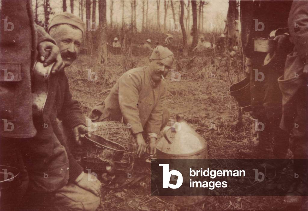 March 1916- the distribution of wine in the Saulchoy Woods