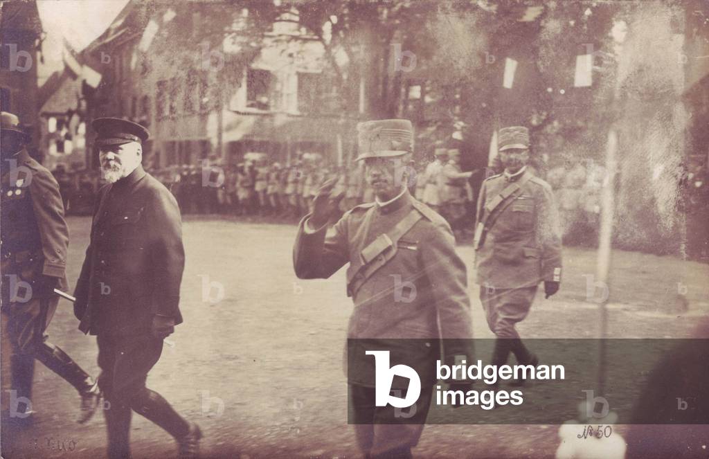 Le president Poincare et le Roi d'Italie durant le conflit