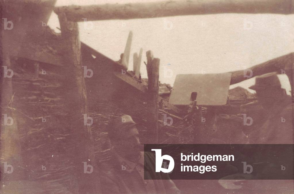 1915 Soldiers of the 235th infantry regiment in the trench of Alsace
