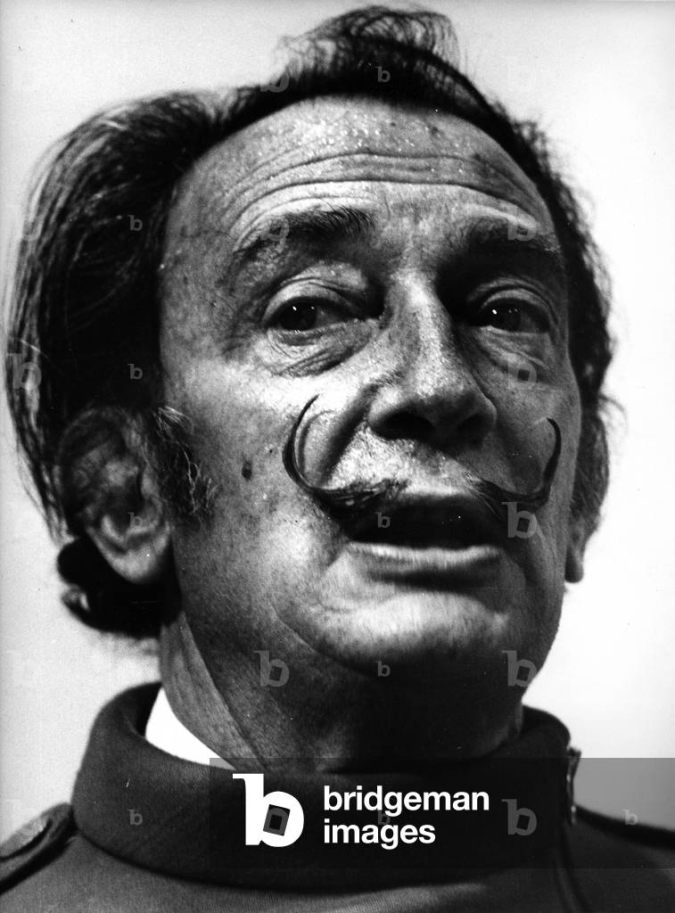 Salvador Dali, 1966 (b/w photo)