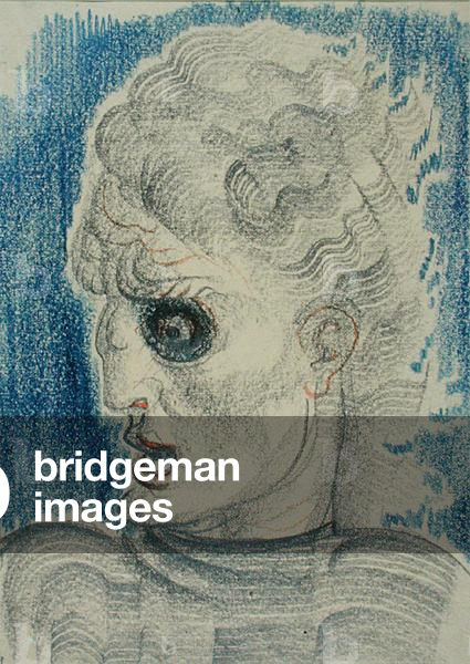 Head with Streamy Hair, 1929 (pencil on paper)