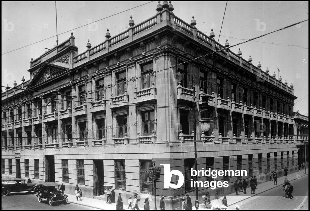 Mexico City (Mexico) around 1925: View of the Ministry of Labour and Trade