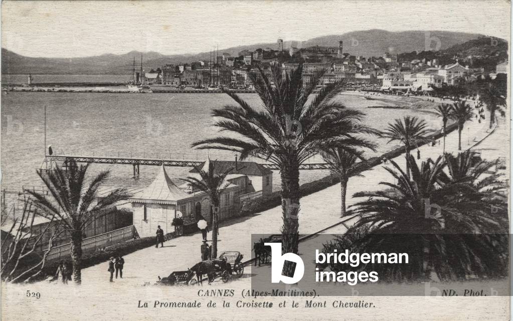Provence Alpes Cote d'Azur, Alpes Maritimes (06), Cannes: Promenade de la Croisette and Mont Chevalier - Postcard end 19th-20th century