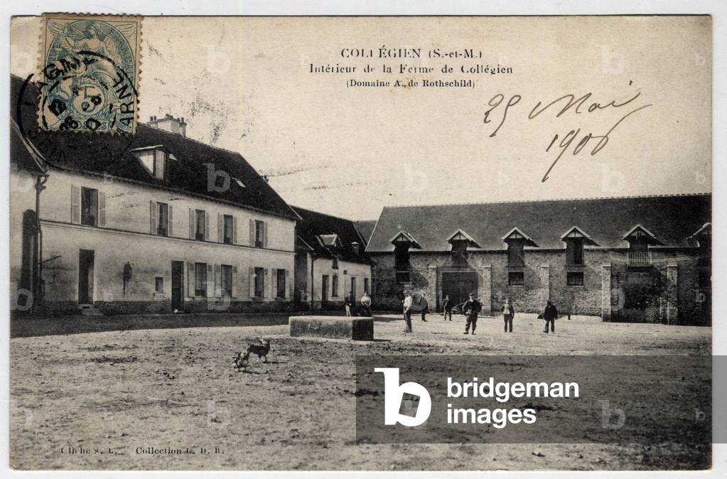 Ile de France, Seine et Marne (77), Collegian: interior of the Lamiraut Farm, Rothschild domain - Postcard dated 1906