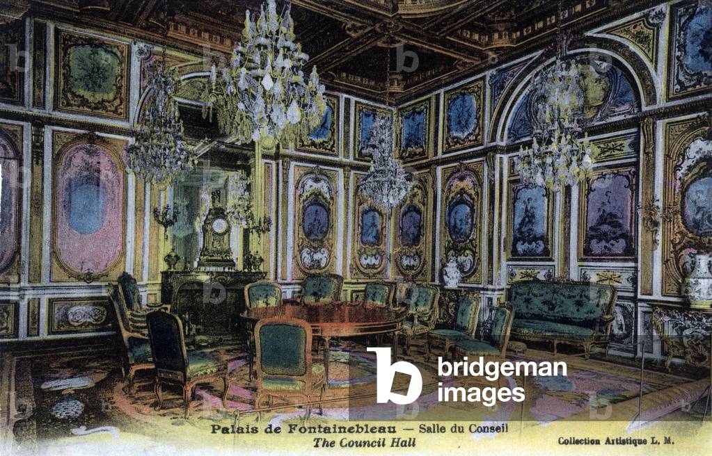 Chateau de Fontainebleau: boardroom - Postcard late 19th-beginning 20th century