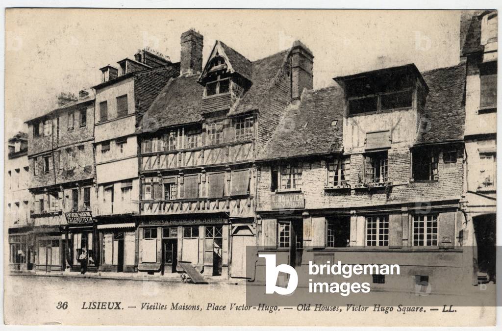 Normandy, Calvados (14), Lisieux: old half-timbered houses, Place Victor-Hugo - Postcard late 19th-beginning 20th century
