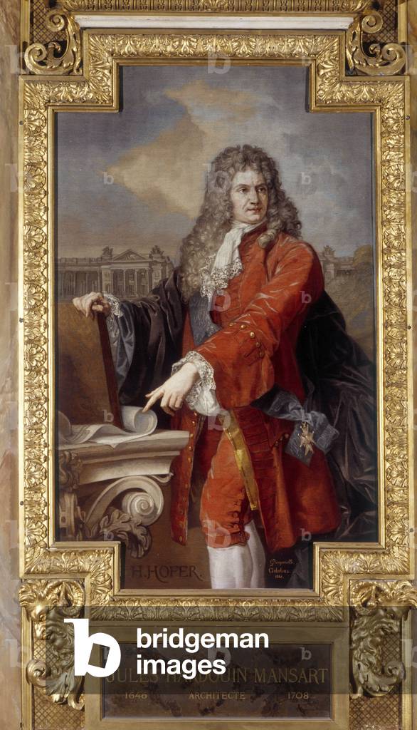 "Porträt von Jules Hardouin Mansart (1645-1708) Französischer Architekt."