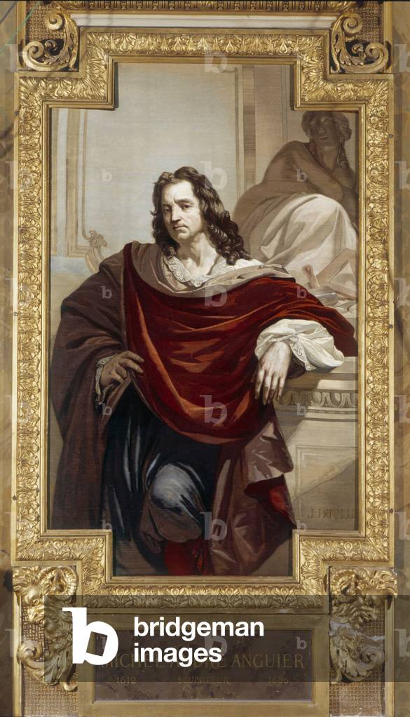 Portrait of Michel Andre Anguier (1612-1686) French sculptor. Goblin tapestry panel adorning the Gallery of Ap