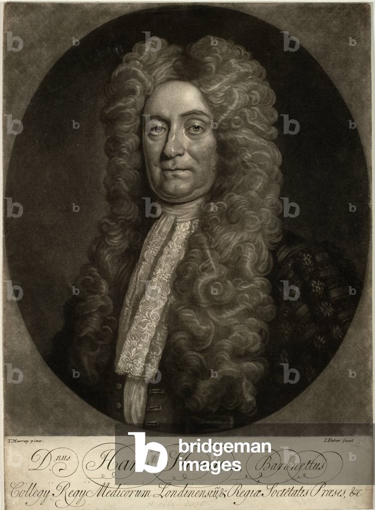 Sir Hans Sloane, engraved by Johan Faber the Younger (mezzotint)