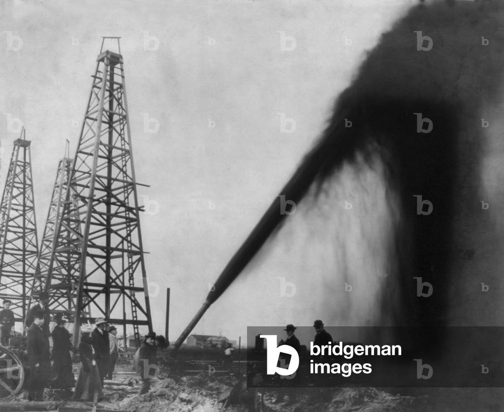 Gusher in a Port Arthur, Texas oil well in 1901