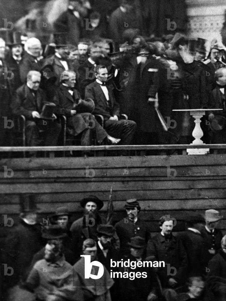 Abraham Lincoln at his 1st inauguration, Washington, D.C., 1861.