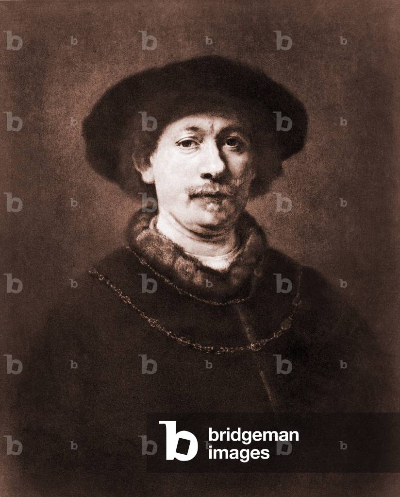 Rembrandt van Rijn (1606-1669). Engraving of 1643 self portrait