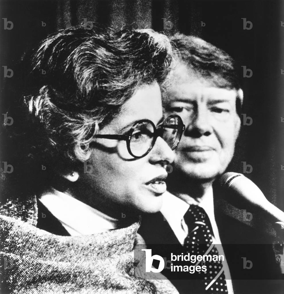 President Jimmy Carter appointed Patricia Harris to two cabinet-level posts. She was Secretary of Housing and Urban Development, and then Secretary of Health, Education, and Welfare. 1977 photo