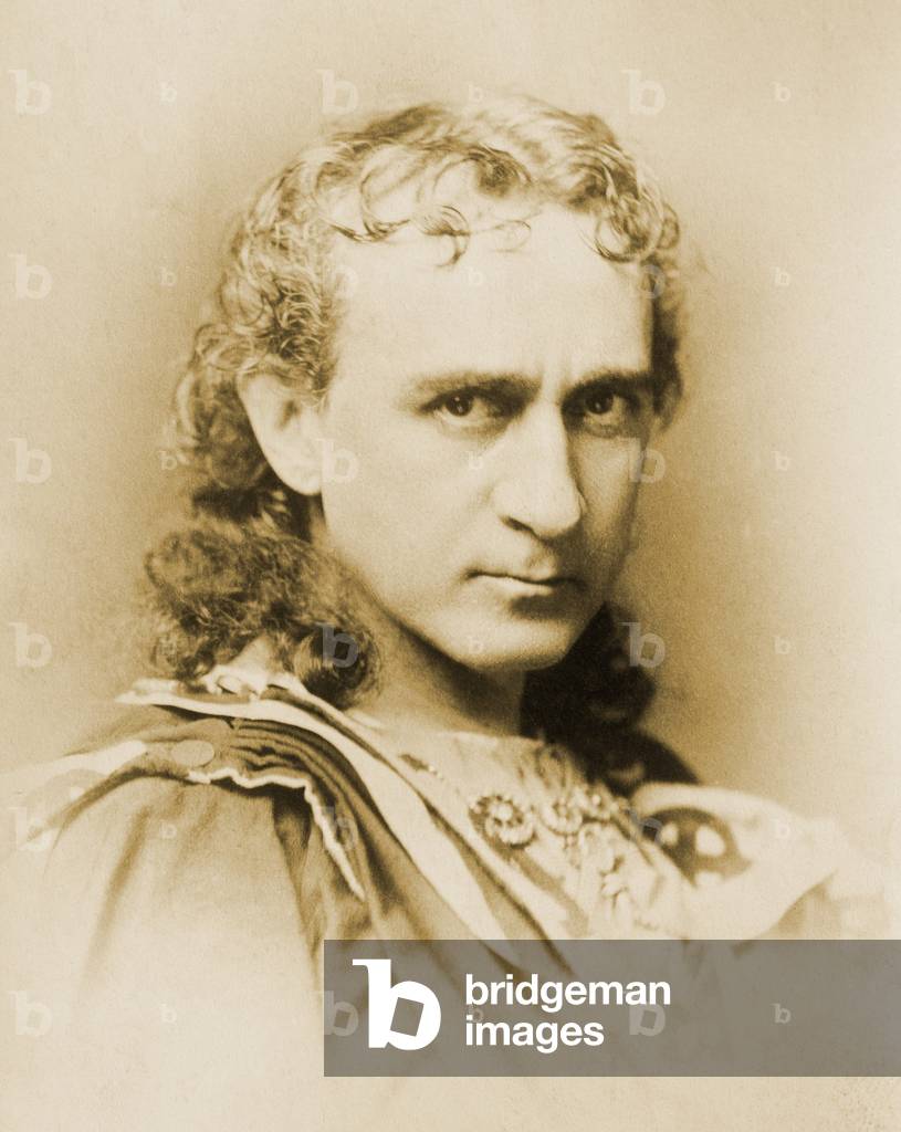 Edwin Booth (1833-1893), acclaimed American tragedian of the second half of the 19th century. He left the stage briefly after this brother, John Wilkes Booth, assassinated Lincoln in 1865, resuming performances the following year