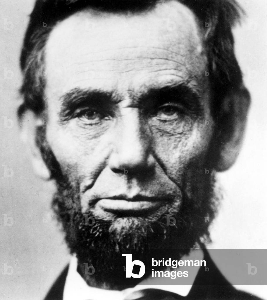 portrait of Abraham Lincoln in 1863 (b/w photo)
